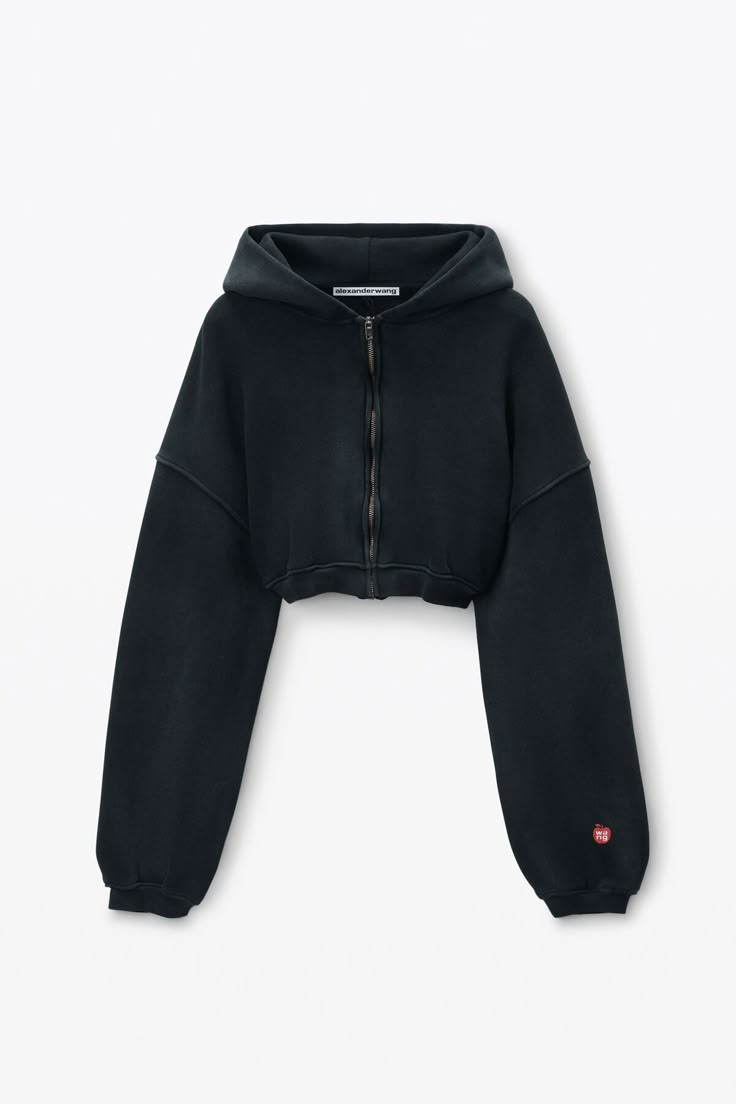 Women's Cropped Noir Hoodie